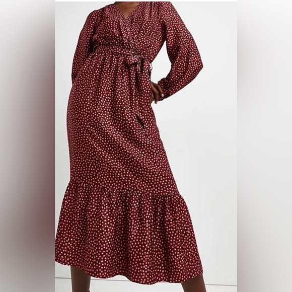 River Island Dresses & Skirts - River island burgundy red polka dot dress 14US (equivalent 18UK)
